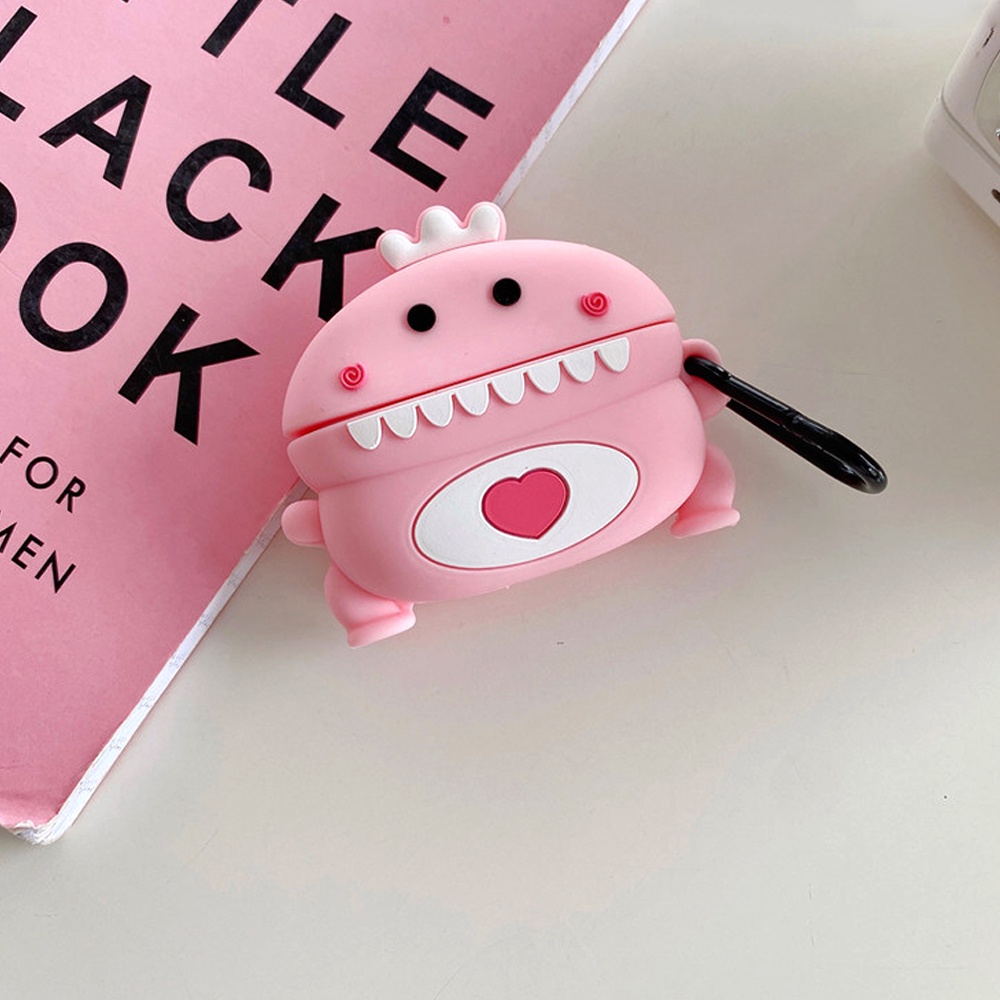 Vỏ Bảo Vệ Hộp Sạc Tai Nghe AirPods 1 2 3 Pro Bluetooth Không Dây Chất Liệu Silicon Hình Quả Bơ / Cá Mập Corgi 3D