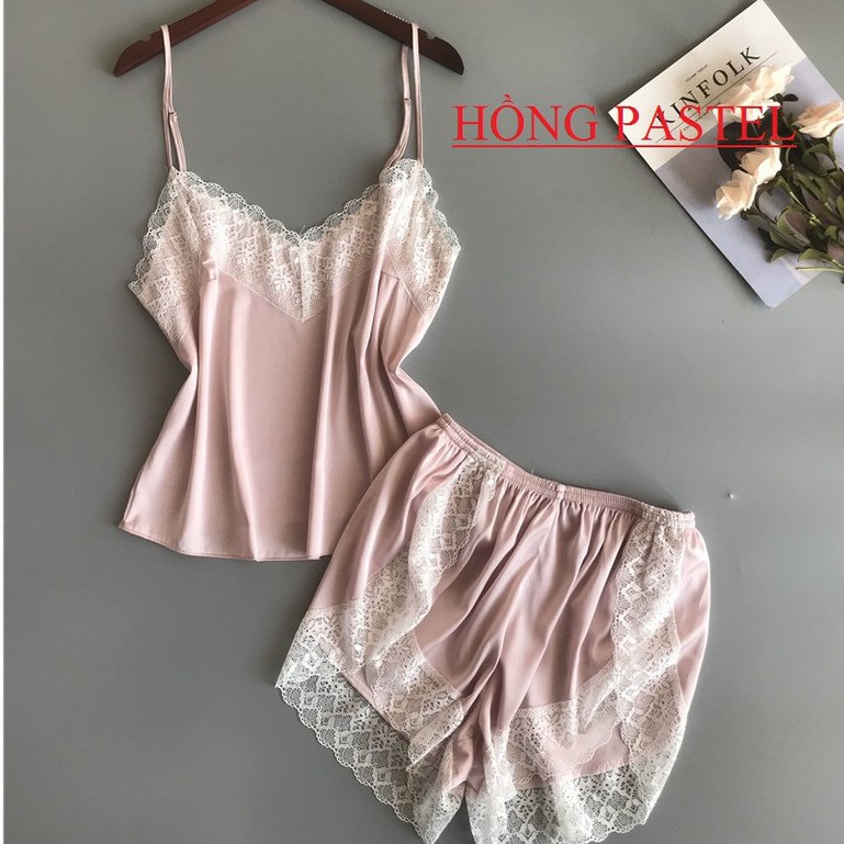 Đồ ngủ lụa đùi 2 dây cao cấp💝FREESHIP💝  SL160 váy ngủ pijama đui cộc tay ngủ lụa đẹp siêu sale giá rẻ | BigBuy360 - bigbuy360.vn