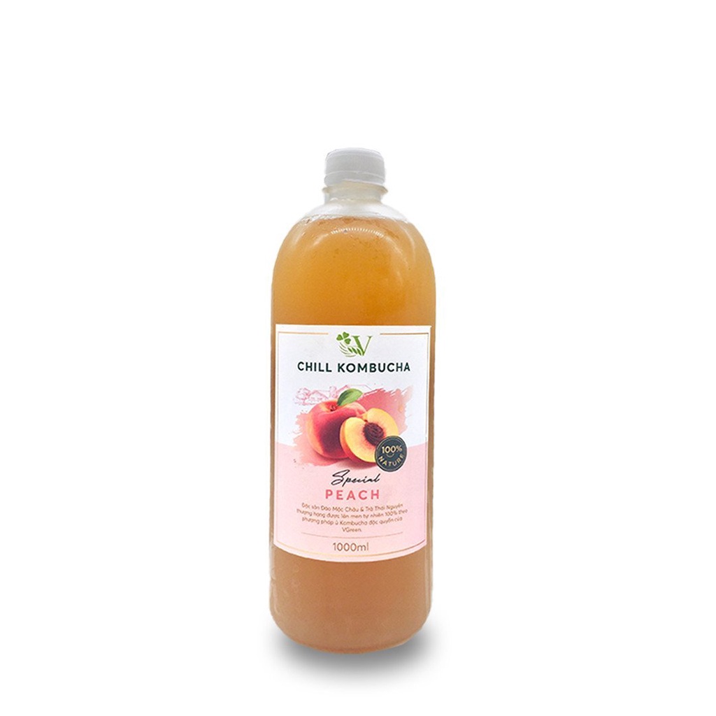 Trà bất tử trà trái cây lên men scoby Chill Kombucha Vgreen đào vải nhãn thanh long đỏ xoài táo xanh -  250ml-1L – FennC