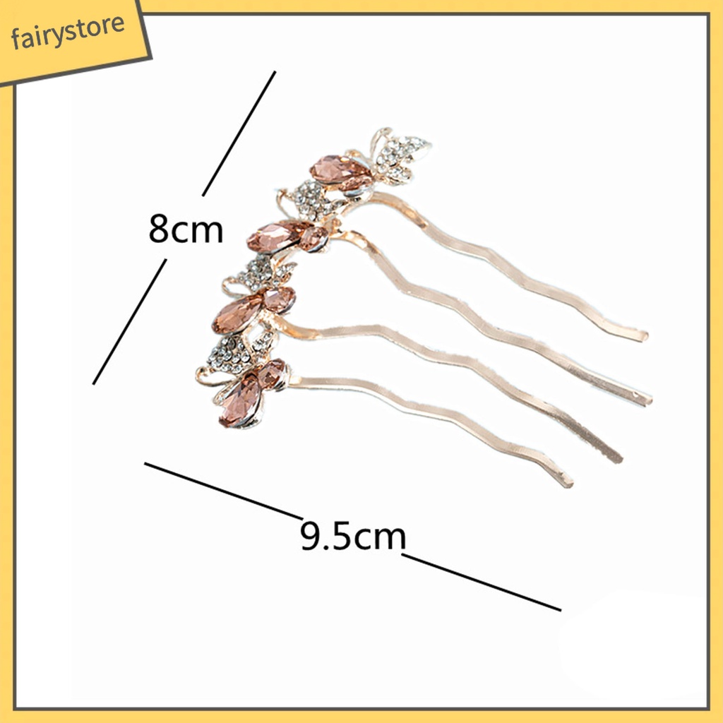 Lược Cài Tóc Hình Bướm Đính Đá Chất Lượng Cao