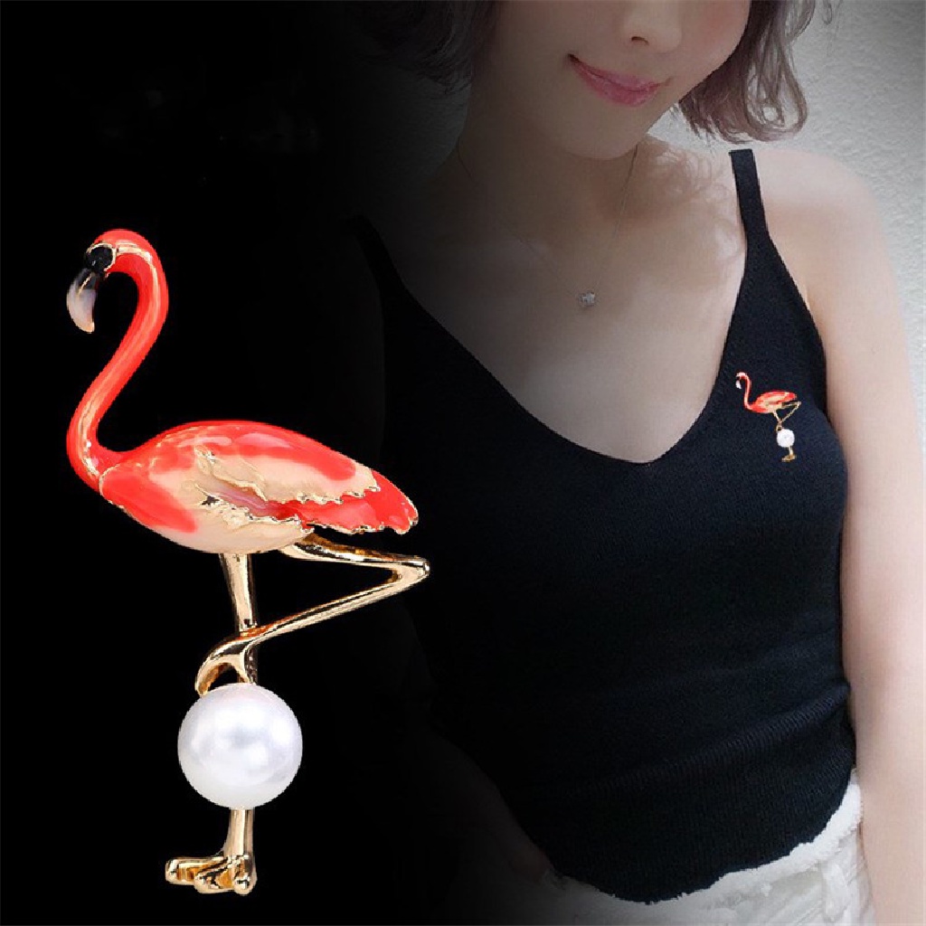 [xo94bsyyu] Vivid Flamingo Brooches Unisex Women and Men Brooch Pin Bird Dress Coat Jewelry .