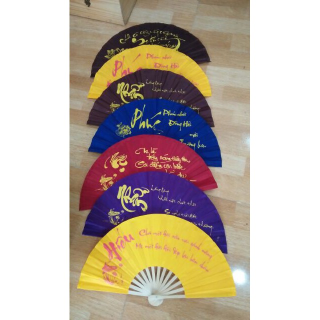 QUẠT VẢI THƯ PHÁP CAO CẤP (rộng 50cm)
