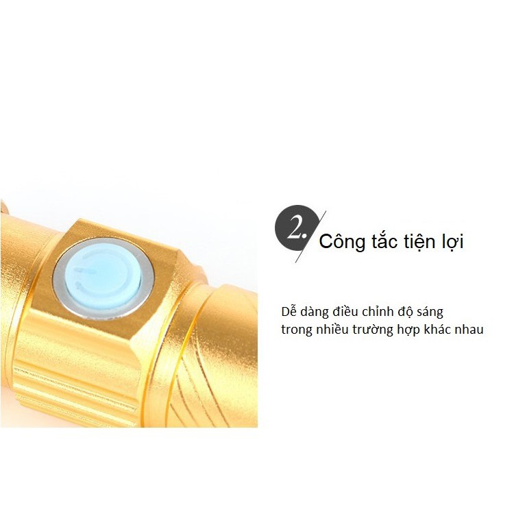 Đèn pin mini Q5 sạc USB