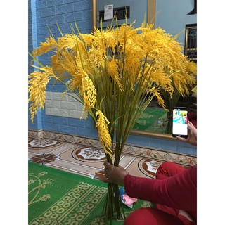 {Ấm no, Sung túc}-Cây Lúa Giả Cao Cấp 3 Bông Cao 90cm,Hoa Lúa Vàng Trĩu Bông Cắm Bình Decor Trang Trí Nhà Cửa, Quán Cafe