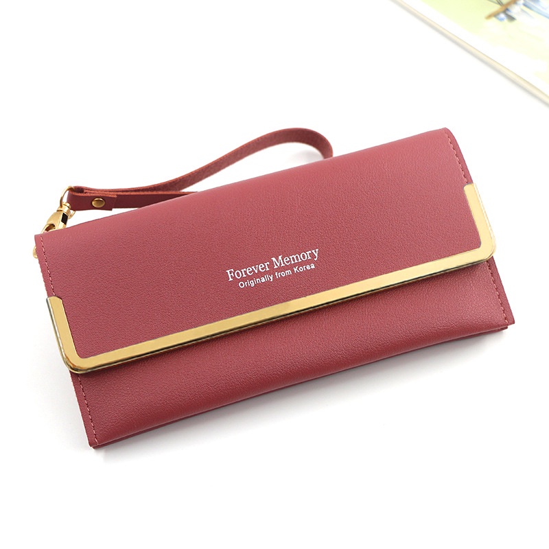 Ví Nữ Dài Thời Trang Màu Trơn Đơn Giản Giá Đỡ