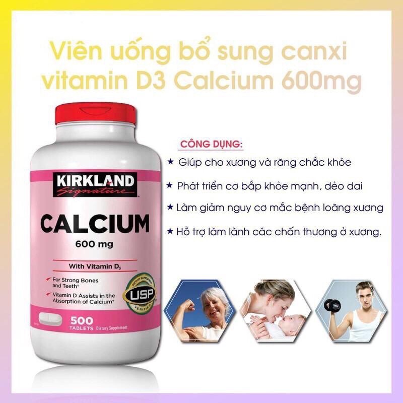 Canxi Kirkland- Calcium + D3 Kirkland 500 viên