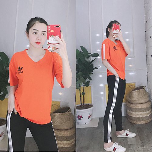 Đồ bộ nữ đẹp, đồ bộ mặc nhà cotton quần dài tay ngắn - Chất liệu thun co giãn