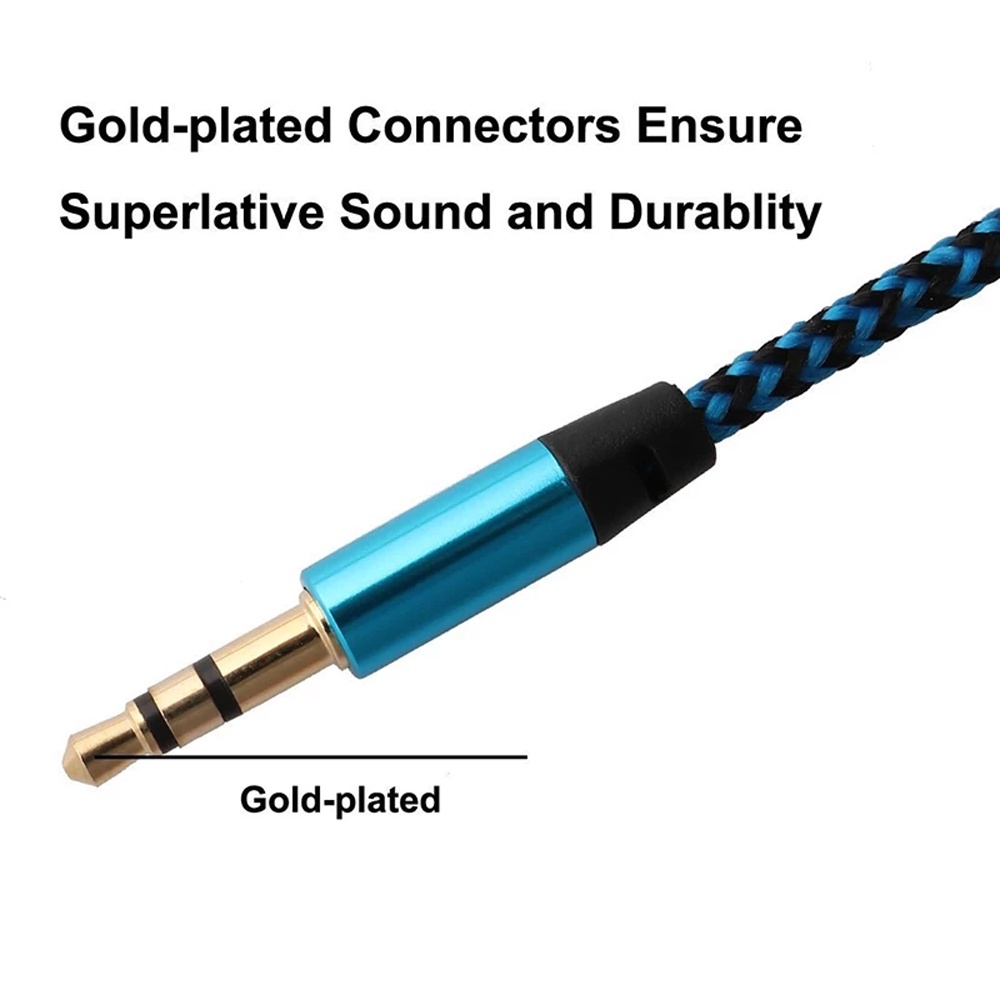 Dây cáp âm thanh aux 3.5 mm sang 3.5mm bằng nylon nhiều màu sắc