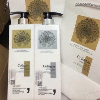 [Hàng Chuẩn] Combo Gội Xả ⚡FreeShip⚡ Cặp Gội Xả COLLAGEN VINGE 1000ML| Phục Hồi Tóc Hư Tổn, Giảm Rụng Tóc| Hàng Chính Hã