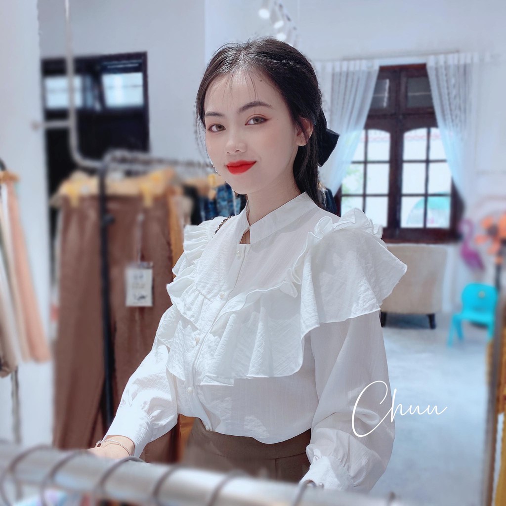 [ Mã WASTRUN4 giảm 10% tối đa 30K đơn 99K] Áo Nữ Bánh Bèo Kiểu Sơ Mi Công Sở Tay Dài, Phong Cách Tiểu Thư CHUU A6764 | BigBuy360 - bigbuy360.vn