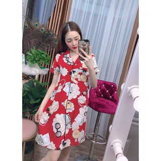 Bộ Đồ Ngủ Đồ Bộ Pijama Lụa Nữ Mặc Nhà Đầm Nơ Lụa Thái