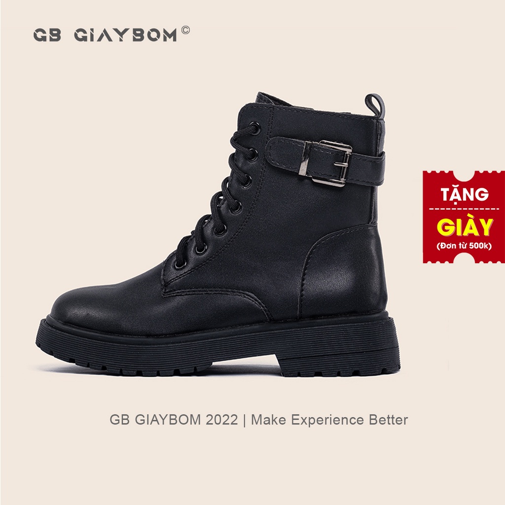 Giày Bốt Nữ Cổ Cao Giày BOM Boot Đế Cao Khóa Kéo Da Bóng Màu Đen Thời Trang Mới Nhất Phù Hợp Đi Làm, Chơi giayBOM B1186