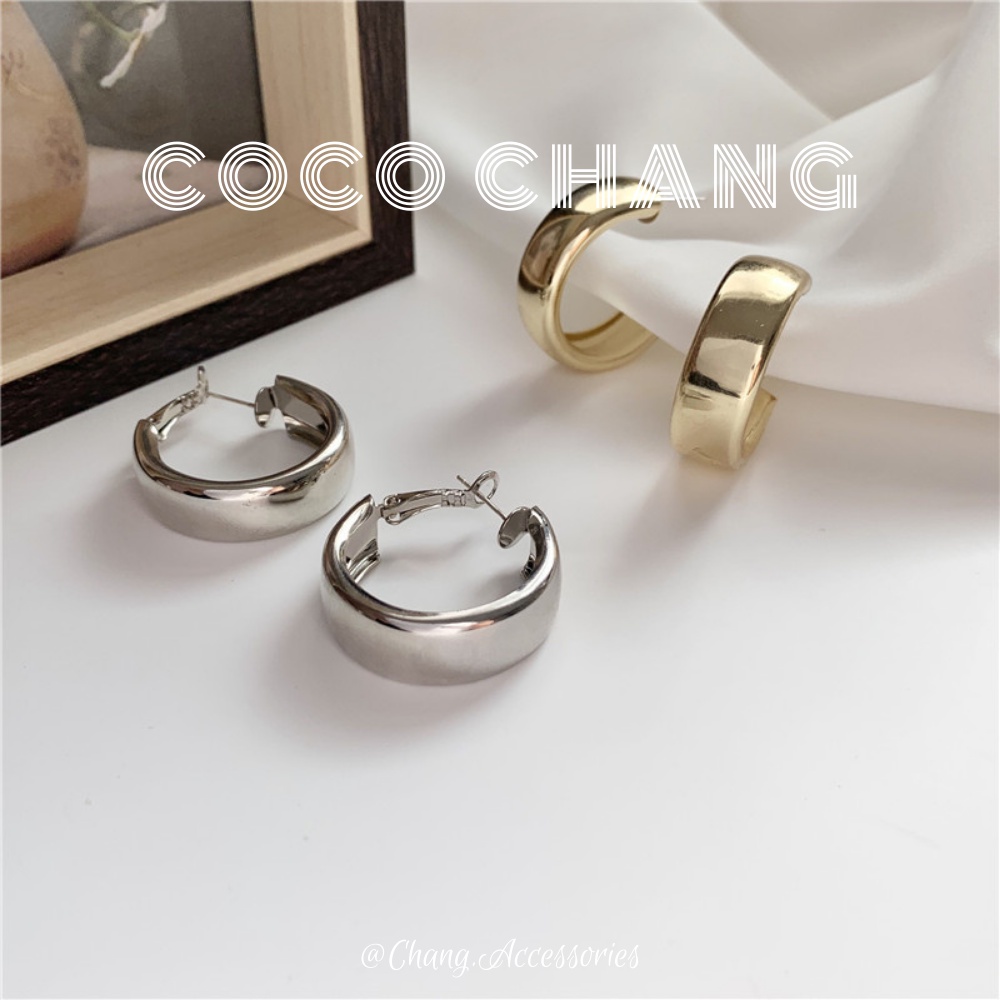 Khuyên tai tròn thời trang bản to phong cách Châu Âu Cocochang shop