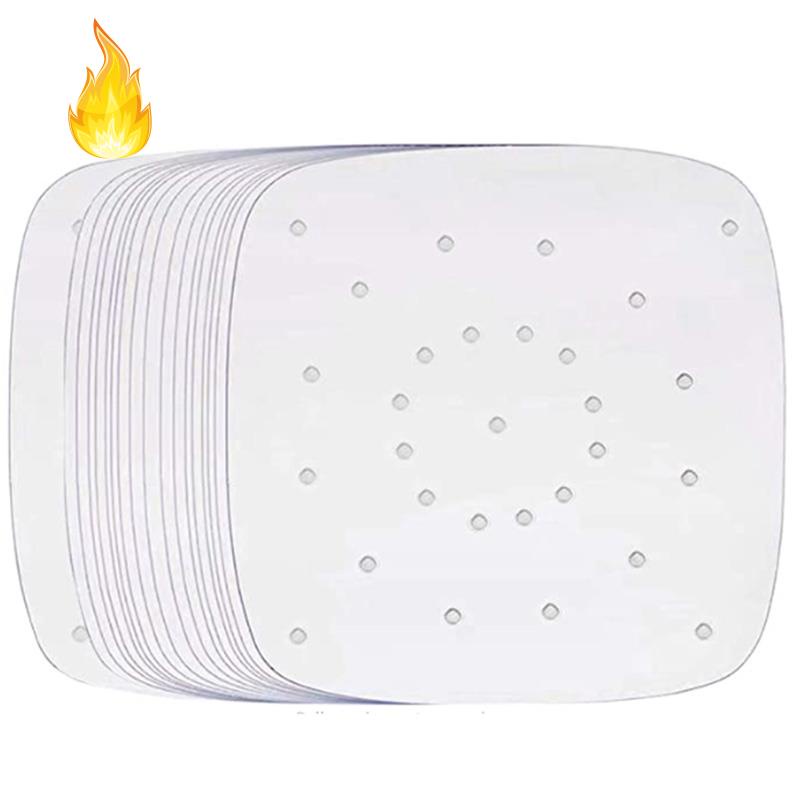 Set 100 giấy lót nồi hấp bánh hình vuông bằng silicone 7.5 Inch sử dụng một lần tiện lợi