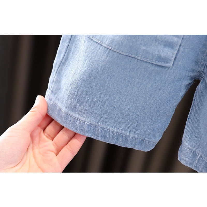 Set Đồ 2 Món Gồm Áo polo Và Quần Short denim Thời Trang Dành Cho Bé Trai 0-5 Tuổi
