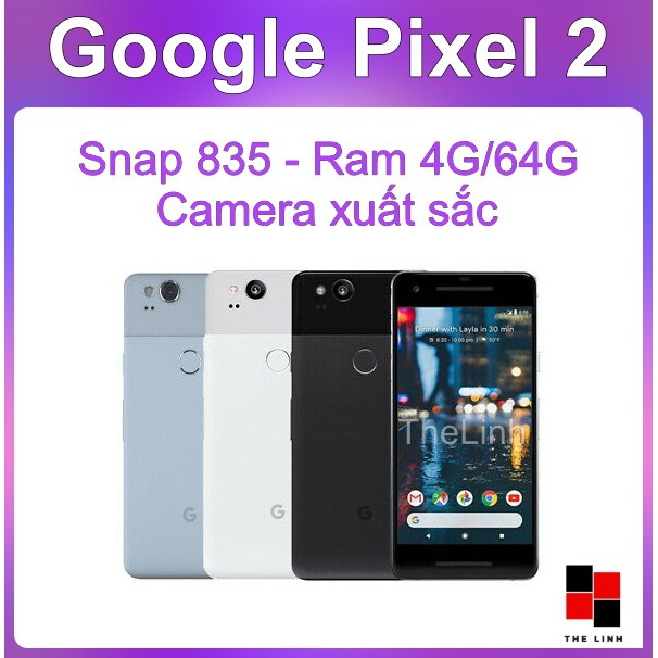 Điện thoại Google Pixel 2 - Snap 835 , Tặng ốp lưng