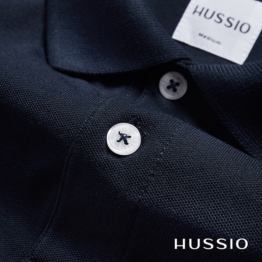 Áo thun polo nam HUSSIO kargo navy tay ngắn trẻ trung | BigBuy360 - bigbuy360.vn