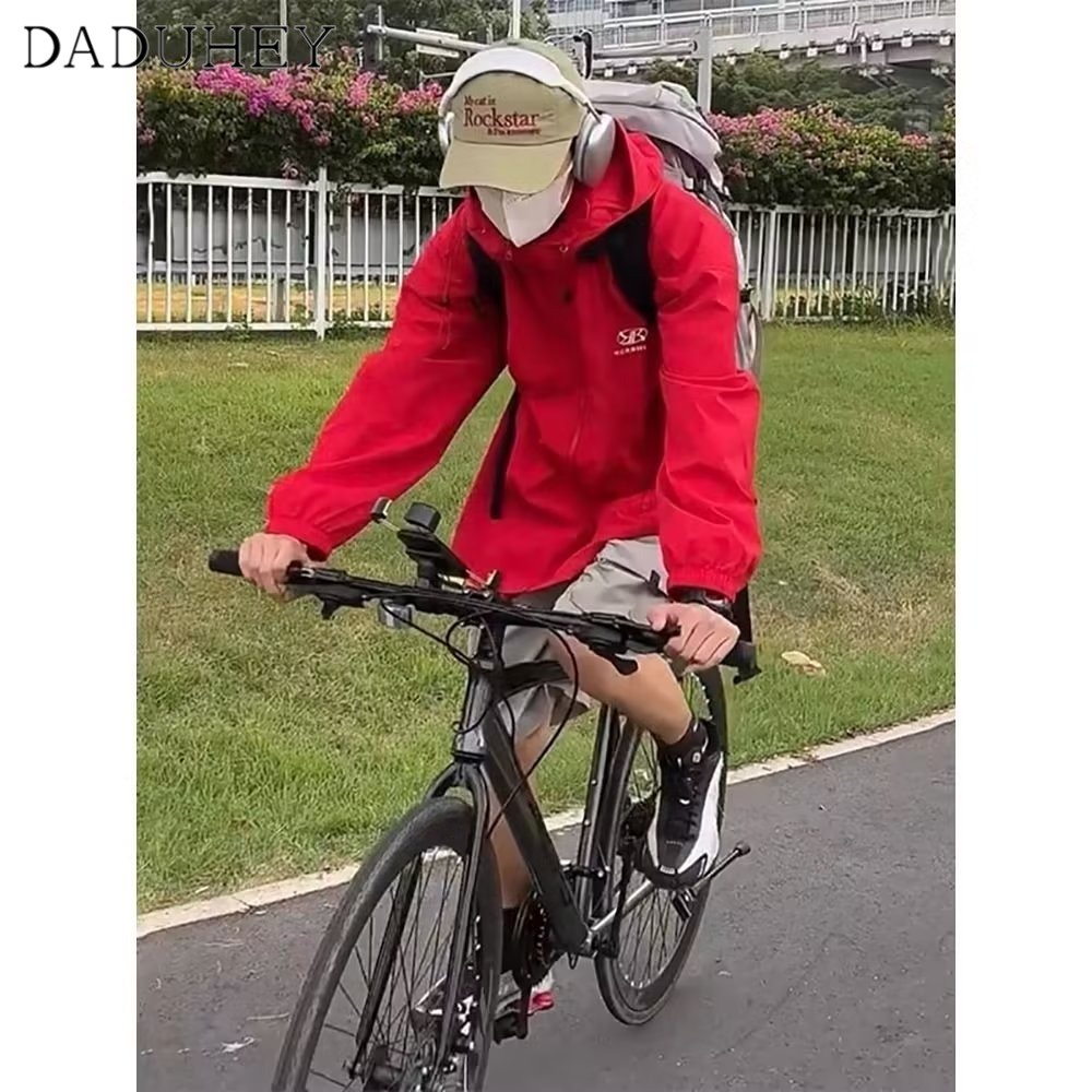 DaDuHey American Style Loose Outdoor All-Matching Hooded Jacket Men's and Women's Autumn Fashion Brand Ins Casual Couple Jacket Jacket