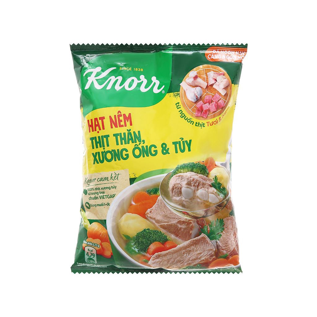 Hạt nêm thịt thăn, xương ống, tủy Knorr gói 900g