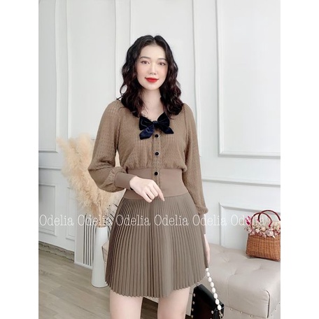 Áo ren cài nơ ODELIA bo eo chun co giãn thoải mái, đủ màu, đủ size - A4945