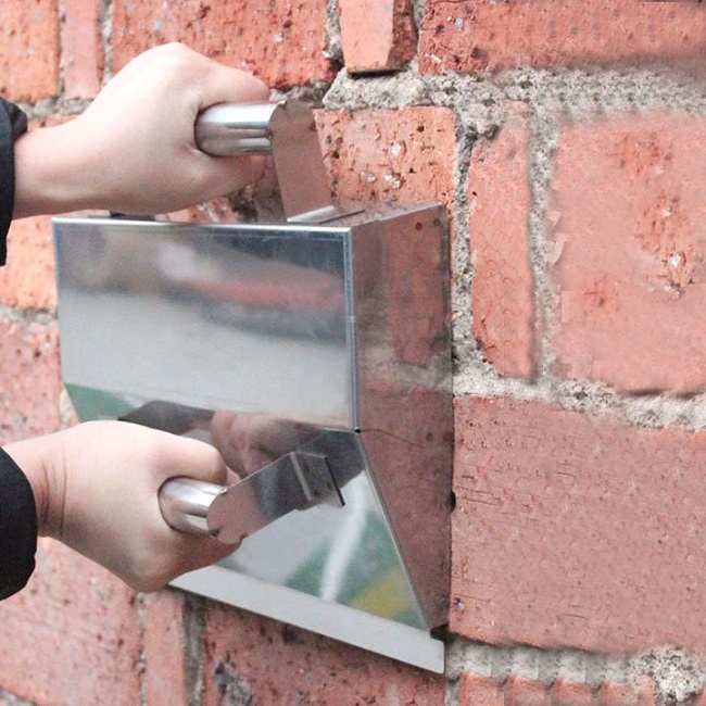 Máng Trát Hồ Xây Tô 2 Tay Cầm Chất Liệu Inox Kích Thước 32x26x12cm Chuyên Nghiệp Tiện Lợi Cho Xây Dựng