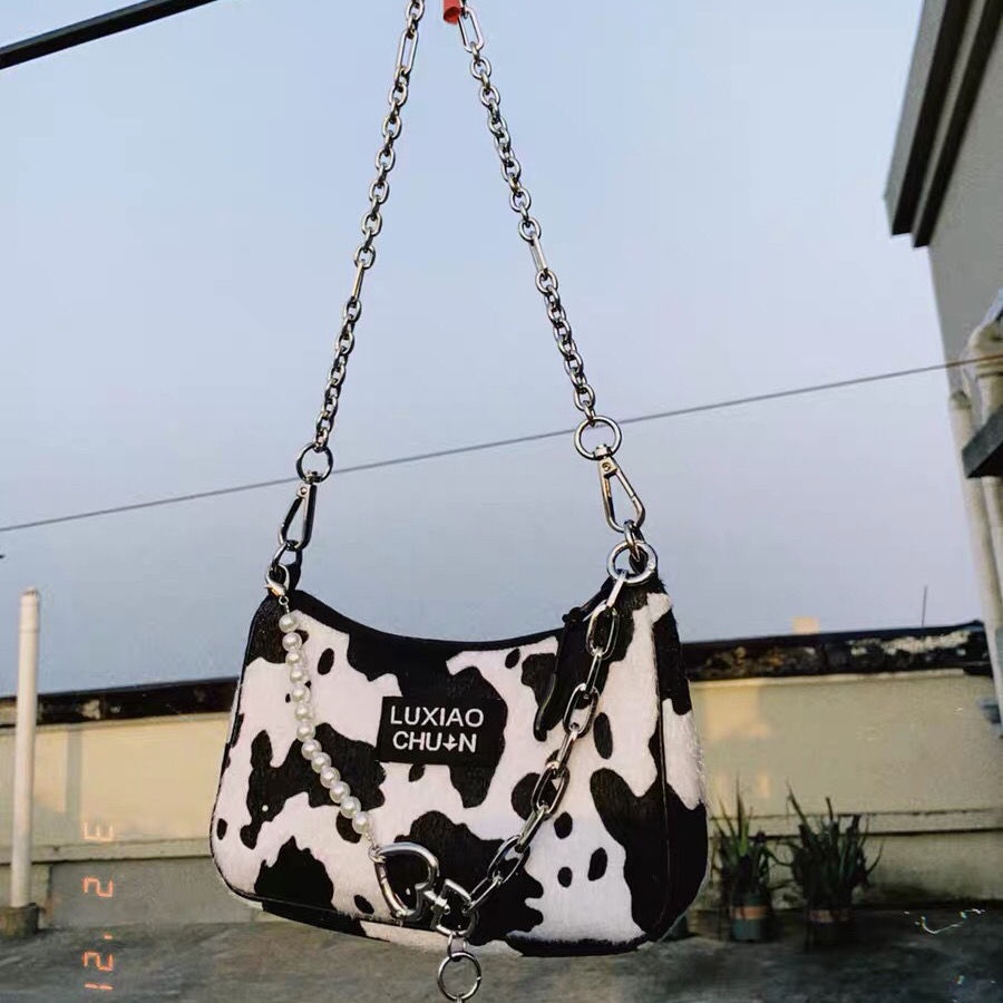 Túi Kẹp Nách Đựng Điện Thoại Màu Đen/Bạc 2022 Phong Cách Mới Thời Trang Dành Cho Nữ Y2k