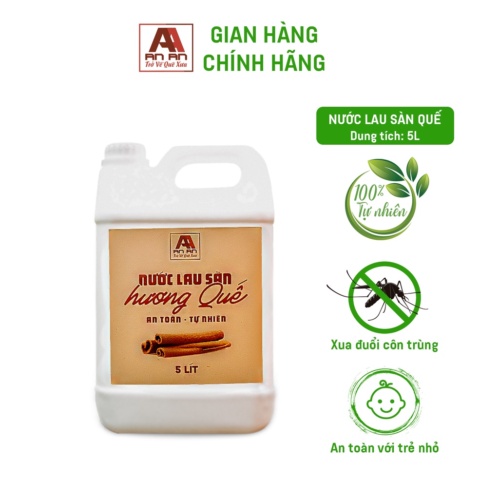 Nước lau sàn An An 5 lít - đuổi muỗi côn trùng hiệu quả, nước lau sàn thảo mộc chiết xuất 100% từ thiên nhiên.