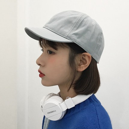 Mũ lưỡi chai ngắn vành, nón kết lưỡi ngắn phong cách bóng chày thêu hình đáng yêu Nhật Bản