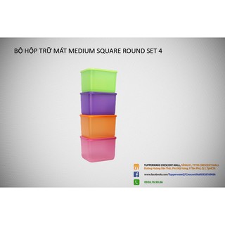 BỘ HỘP TRỮ MÁT SMALL SQUARE ROUND SET 4 Tupperware