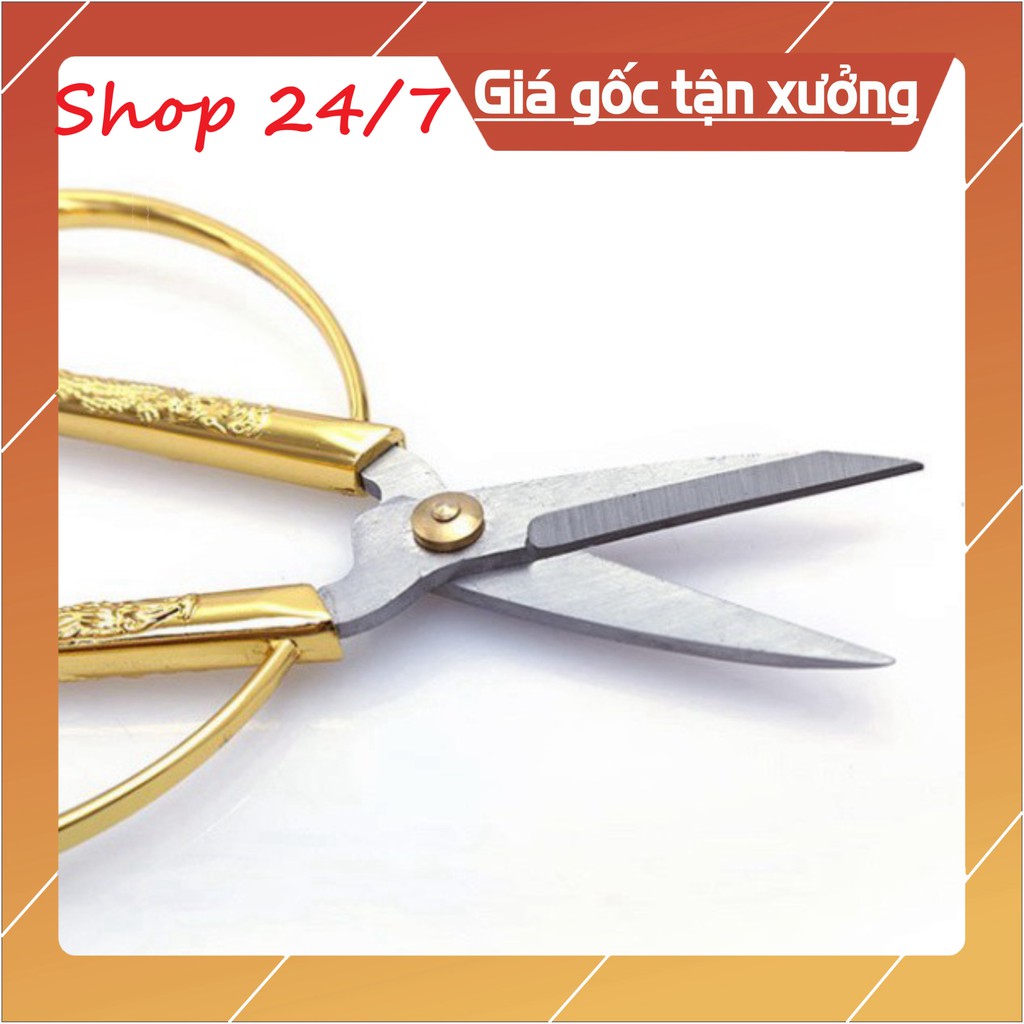 Kéo Cắt Thực Phẩm, Kéo Cắt Gà Cán Vàng Vảy Rồng Siêu Bén - Shop 24/7