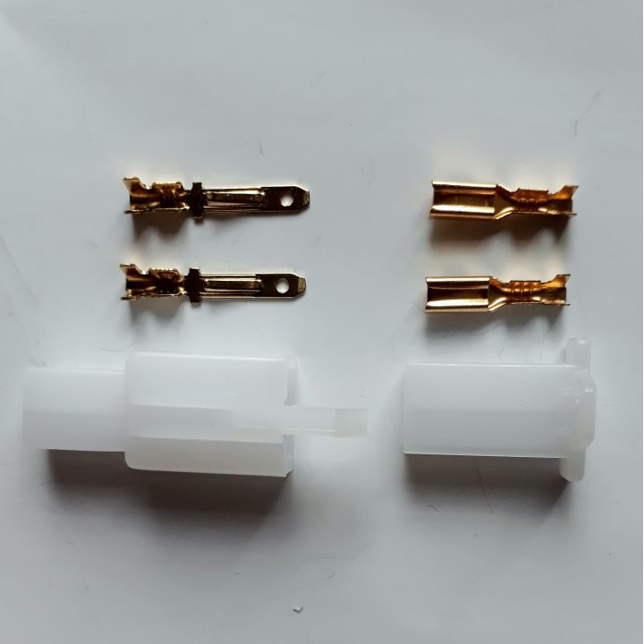 10 bộ giắc nhựa 2 chân kèm đầu cos 2.8