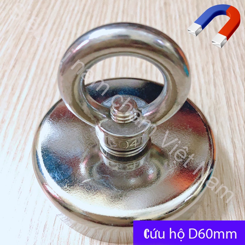 Nam châm cứu hộ D60mm HÚT 160KG LOẠI NAM CHÂM SIÊU MẠNH