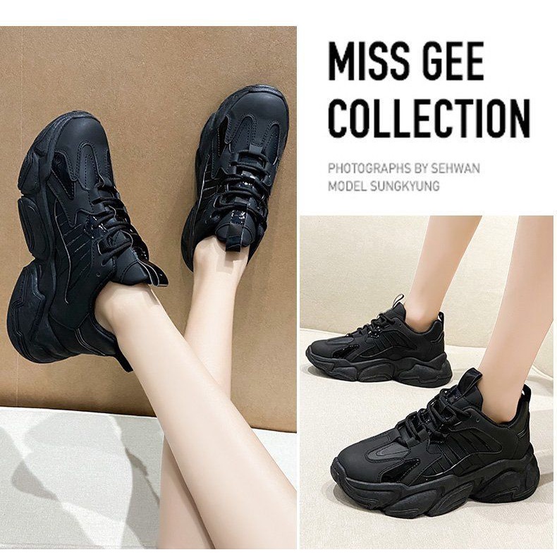 Giày Thể Thao Màu Đen Thời Trang Hàn Quốc Mùa Xuân Năm 2021 Cho Nữ