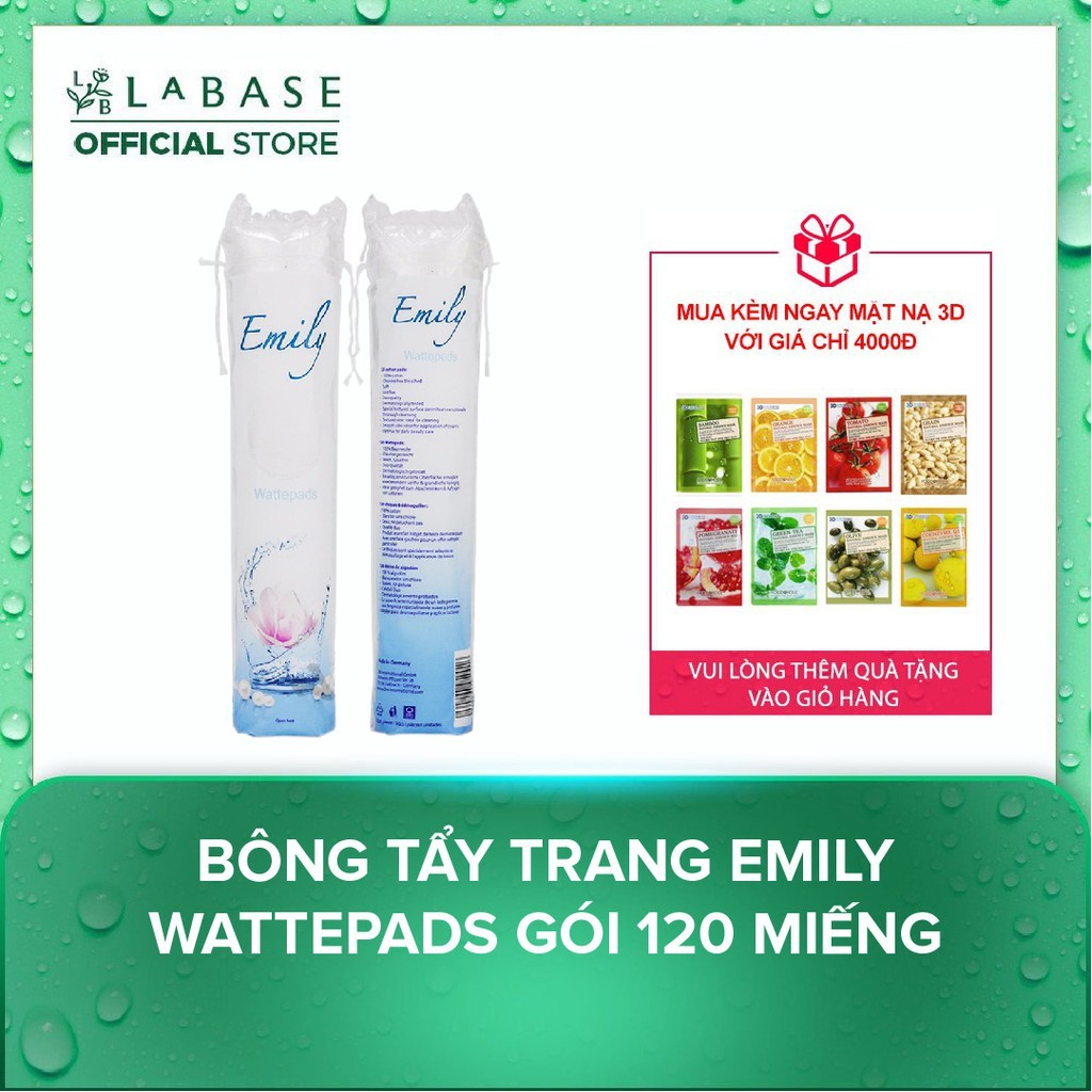 Bông tẩy trang Emily Wattepads Gói 120 miếng