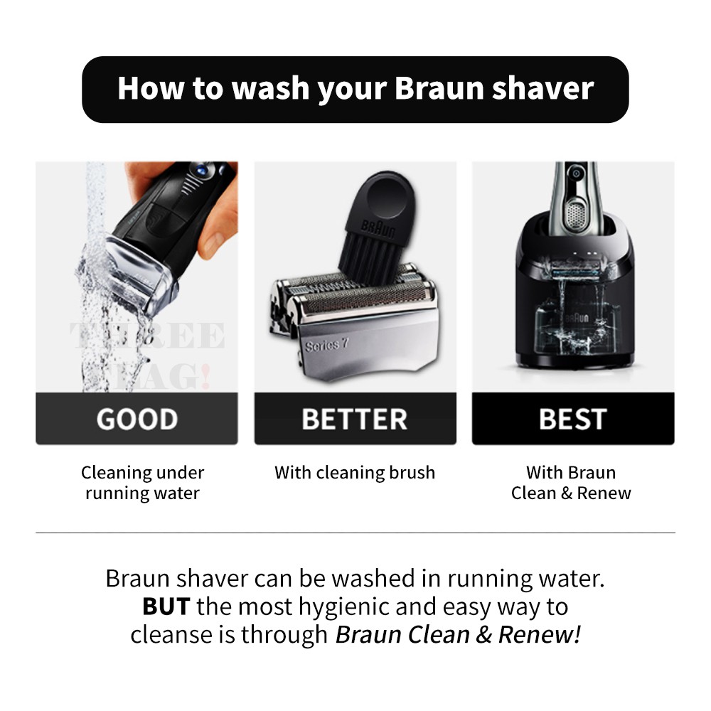 Braun Shaver Clean & Renew Refill Cartridges 1Box - CCR2(2packs), CCR4(4packs)
