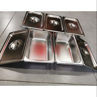 Combo 5 bộ khay inox đựng thạch,topping GN1/4X6,5