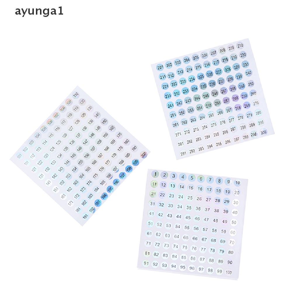 [ayunga1] Waterproof Number 1-300 Laser Labels Stickers Nail Polish Lipstick Number Tags [new]