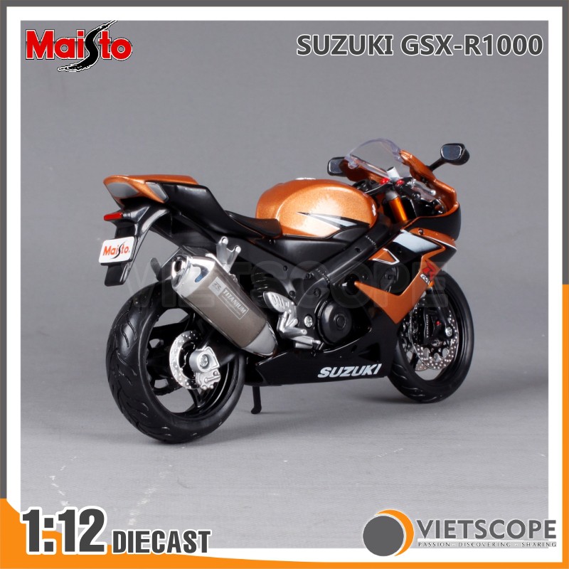 Mô hình xe mô tô SUZUKI GSX-R1000 tỉ lệ 1:12 hãng Maisto - Mô hình xe trưng bày TM31106