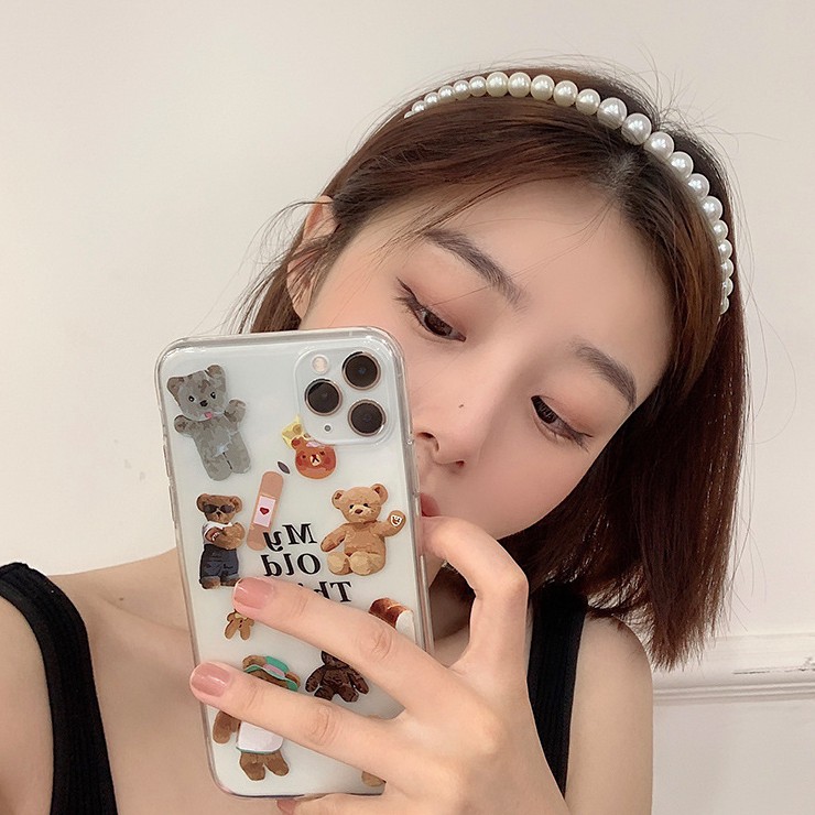 Băng đô ngọc trai cài tóc phong cách Hàn Quốc cho nữ