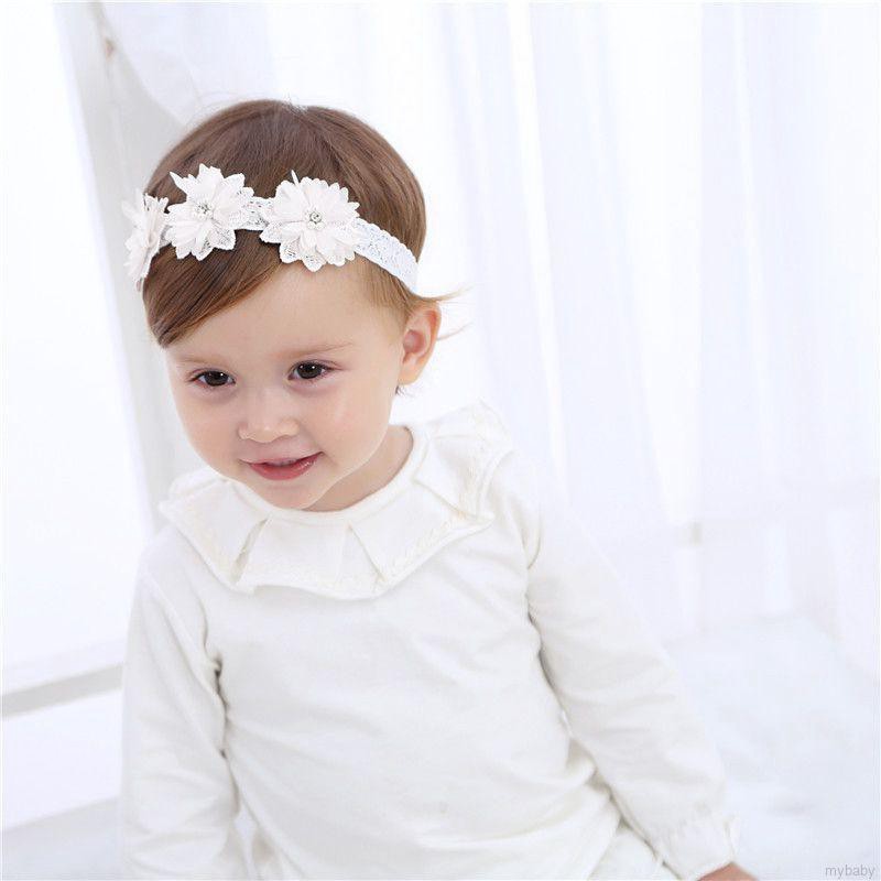 My Baby  Baby Girl Infants Lace Flower Princess Shoes Floral Headwear Headband