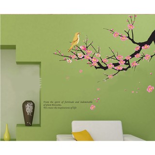 Decal hoa đào và chim én