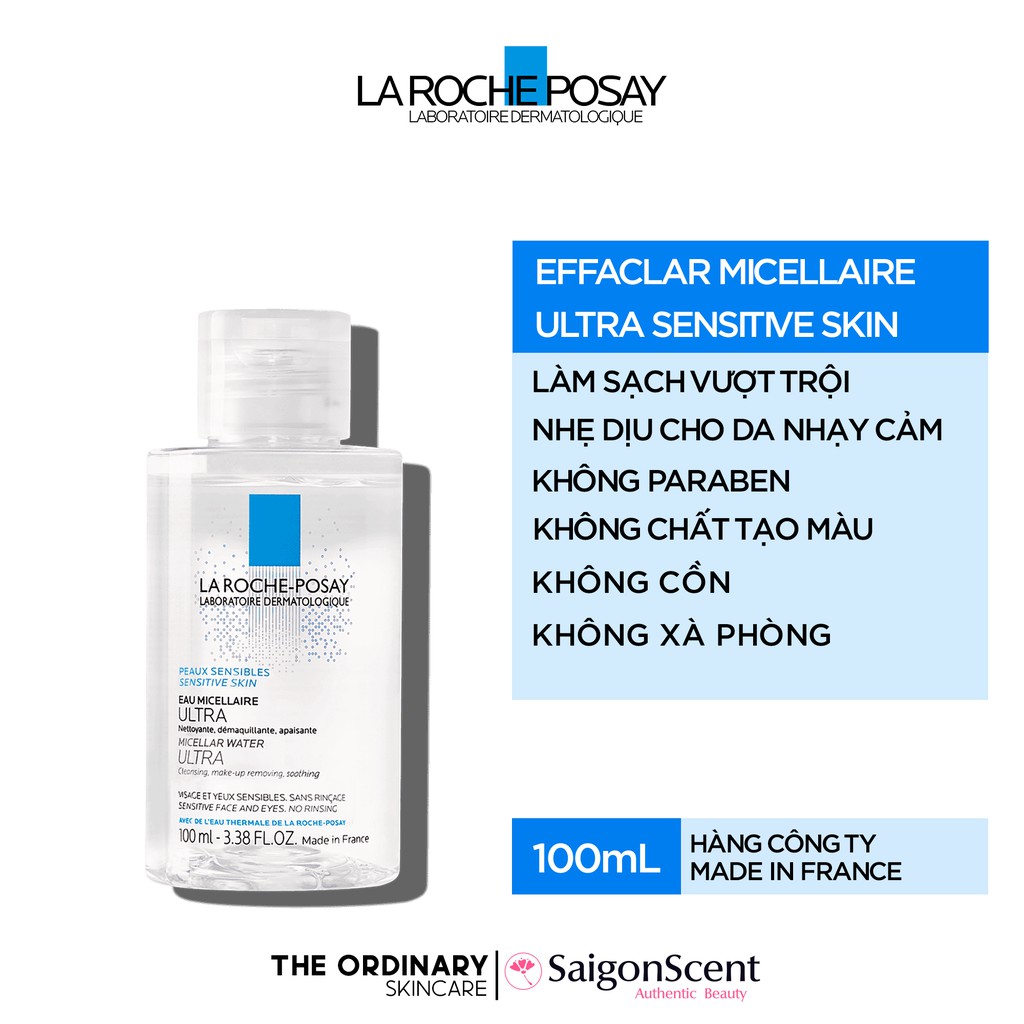 Nước tẩy trang da nhạy cảm La Roche Posay Micellar Water Ultra Sensitive Skin ( 100mL )