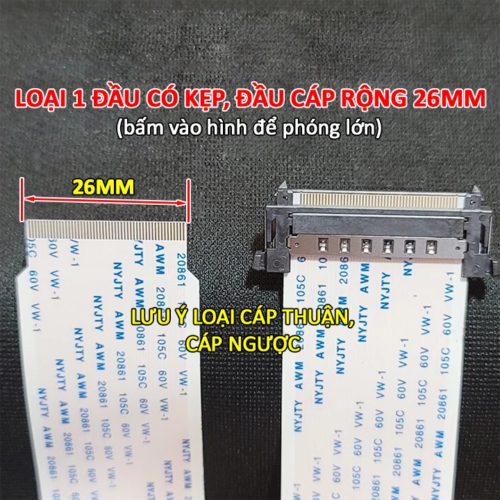 Cáp 51 pin thay cáp tín hiệu màn hình LCD / LED của Tivi TV 4K của các hãng Toshiba Samsung LG Sony Panasonic TCL,...