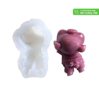 Khuôn silicon 3D làm thạch, rau câu, socola, bánh quy hình con heo 81g