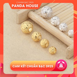 Charm bạc s925 hạt tròn họa tiết - Panda House