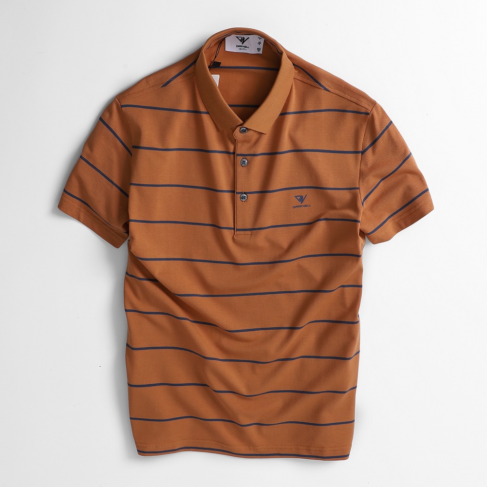 Áo thun polo nam DARNELL tay ngắn sọc ngang chất cotton mềm mại, nhẹ thoáng mát slimfit sang trọng DN0704