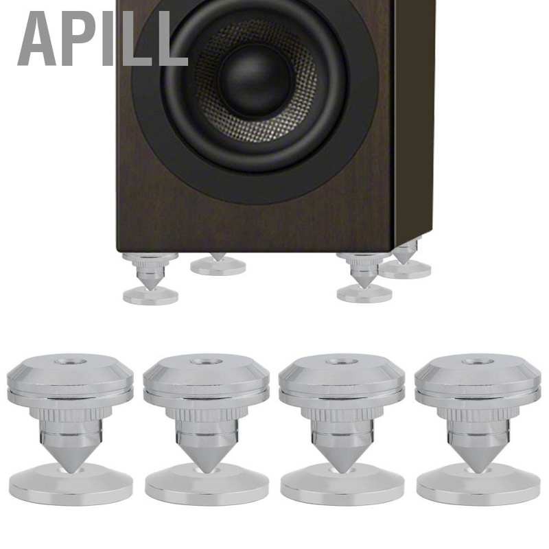 APILL 4 Pcs HiFi Speaker Isolation Spikes AMP DAC CD Feet Cones Stand Base Pads SS