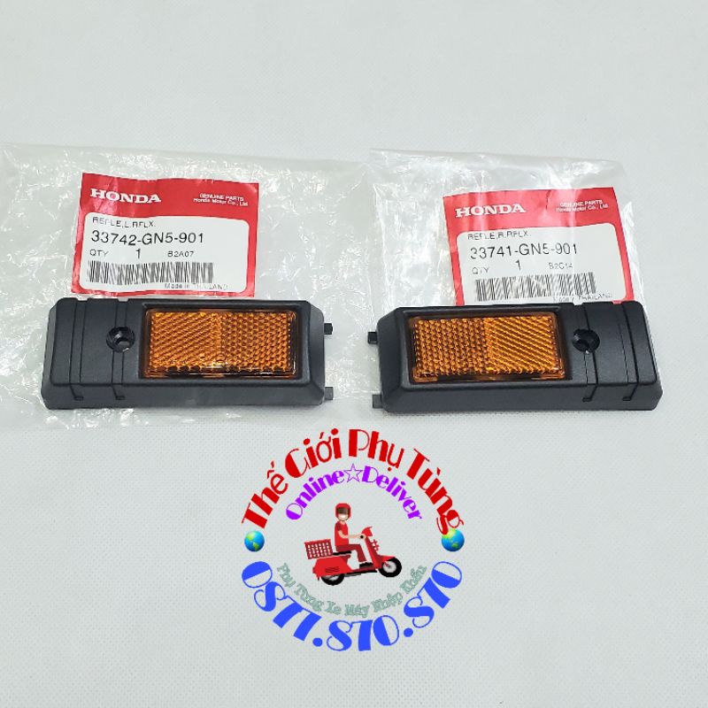 Cặp mắt mèo - Phản quang ốp phuộc Dream Thái zin Honda Thái Lan - 33742-GN5-901/ 33741-GN5-901