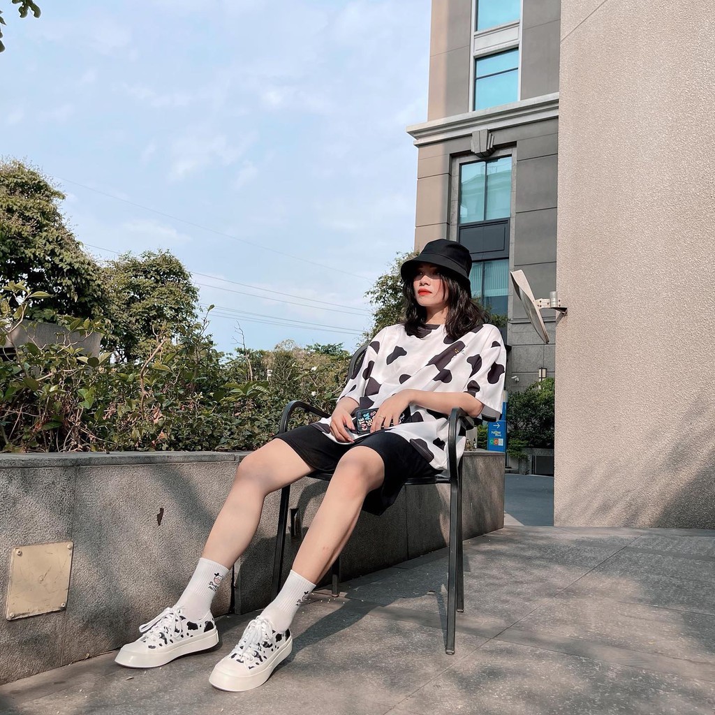 [Mã FAGREEN245 giảm 10% tối đa 30K đơn 99K] SET UNISEX ÁO THUN + QUẦN NGỐ BÒ SỮA ĐEN NATTHY STYLE | BigBuy360 - bigbuy360.vn