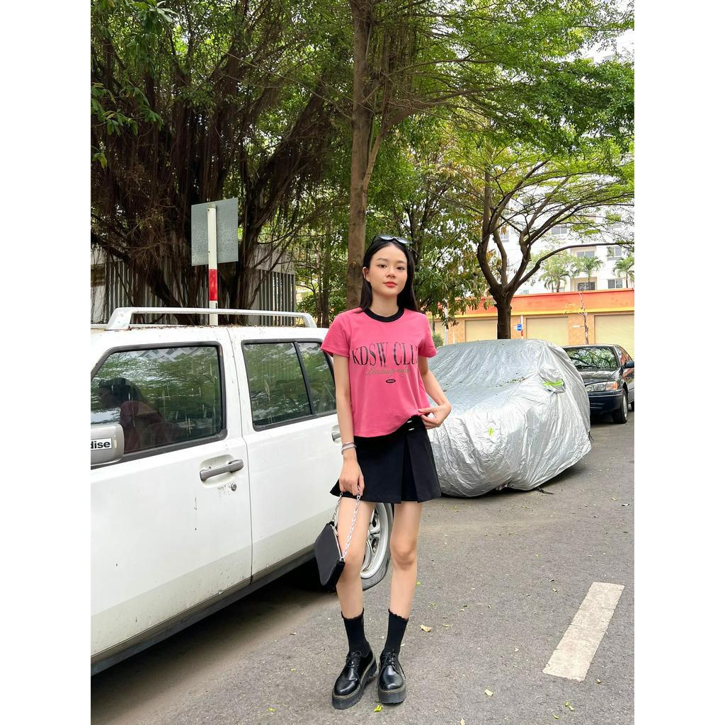 Chân váy ngắn xếp li có thắt lưng kiểu SLIT SKIRT